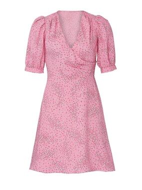 Kate Spade Meadow Faux Wrap Pink Style A-Line Dress SZ 0